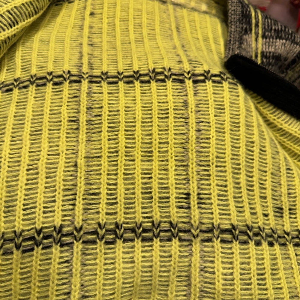 Vintage Handmade Neon Plaid Knit Sweater Women’s Size Large - Picture 4 of 4